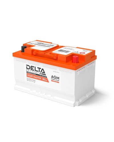 Delta START MASTER AGM 1280 (80 Ah). Аккумулятор автомобильный герметичный свинцово-кислотный. Delta в Каменске-Уральском
