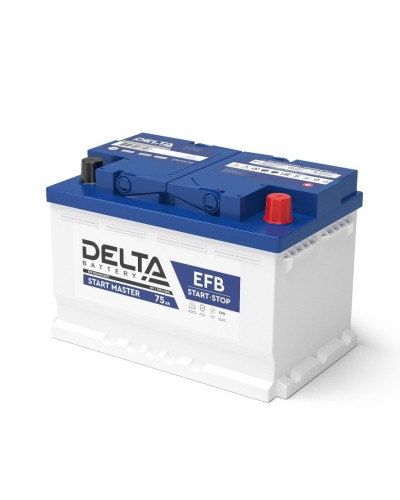 Delta START MASTER EFB 1275 (75 Ah). Аккумулятор автомобильный герметичный свинцово-кислотный. Delta в Каменске-Уральском