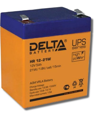 Delta HR 12-21 W. Аккумулятор герметичный свинцово-кислотный. Delta в Каменске-Уральском
