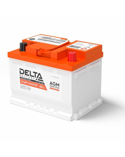 Delta START MASTER AGM 1260 (60 Ah). Аккумулятор автомобильный герметичный свинцово-кислотный. Delta в Каменске-Уральском