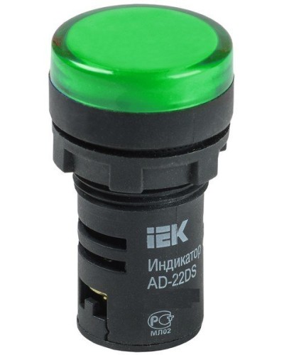 Лампа AD22DS (LED) матрица D22мм зеленый 12В AC/DC (BLS10-ADDS-012-K06). Светосигнальный индикатор. IEK в Каменске-Уральском