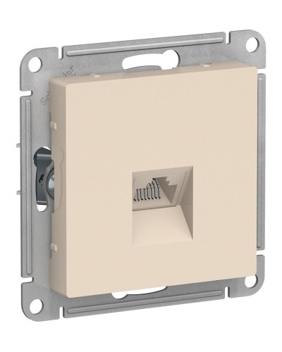 AtlasDesign розетка RJ45, кат. 5Е, 1-местная, скрытой установки, механизм, бежевый (ATN000283). Розетка компьютерная. Systeme Electric в Каменске-Уральском